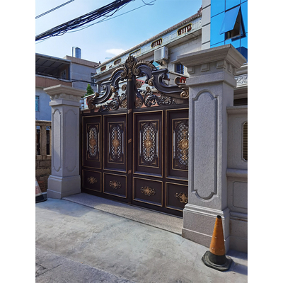 Durable Modern House Wrought Iron Main Doors Designs Beautiful Single Door Electric Sliding Driveway Driveway Wrought Iron Residential Doors